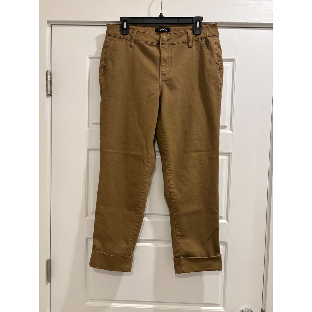 d.jeans Womens Camel Brown Cuffed Ankle Chino Pants Size 10 JK1130